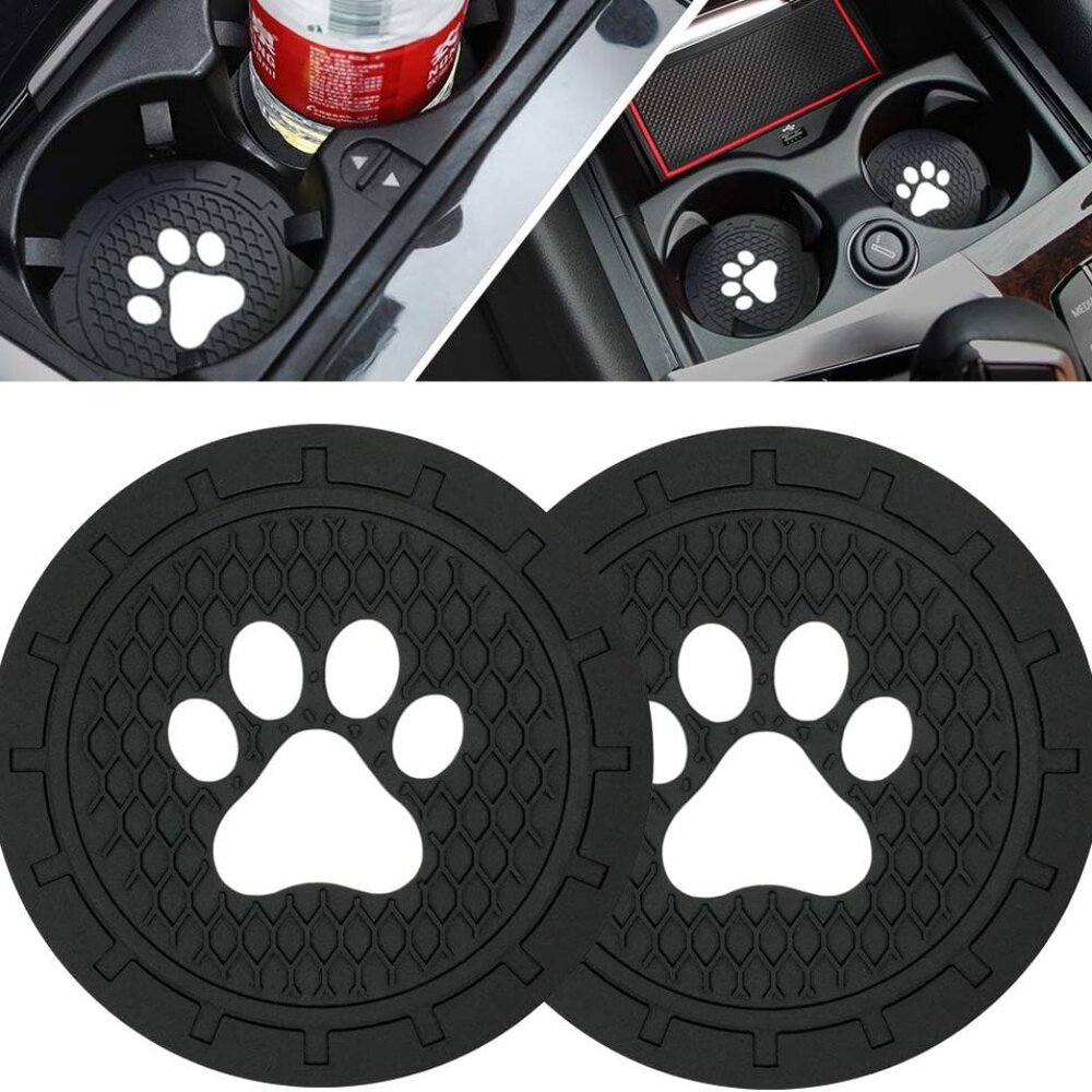 Dog Lover Car‎ Coasters for your Cup Holder Silicone Set of 2